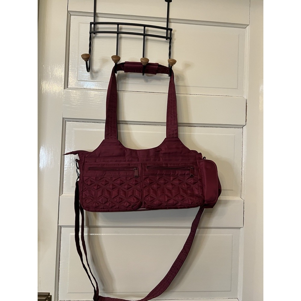 Lug Streetcar Quilted Shoulder Bag Purse in Red Diaper Bag